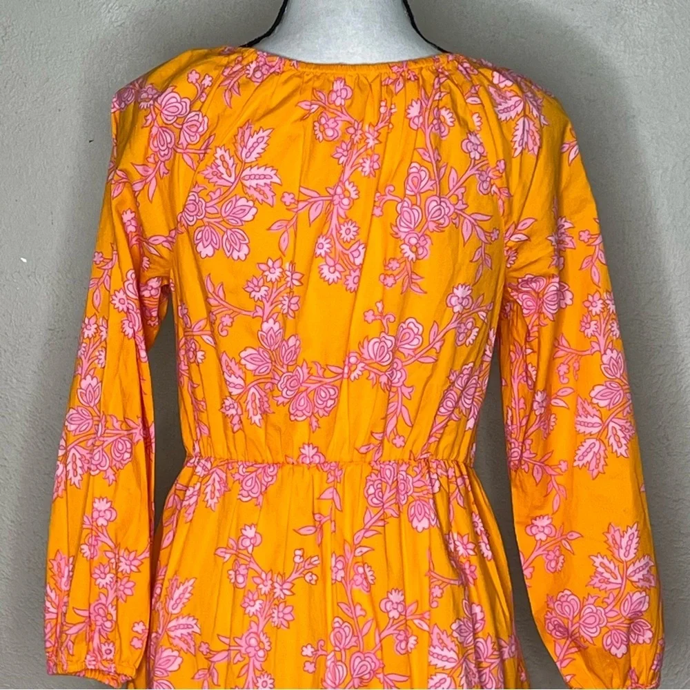 J Crew Orange floral scoop neck mini dress
